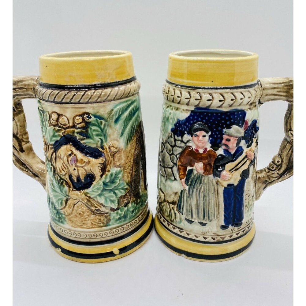 VINTAGE CERAMIC COLORFUL GERMAN STYLE BEER STEIN/M